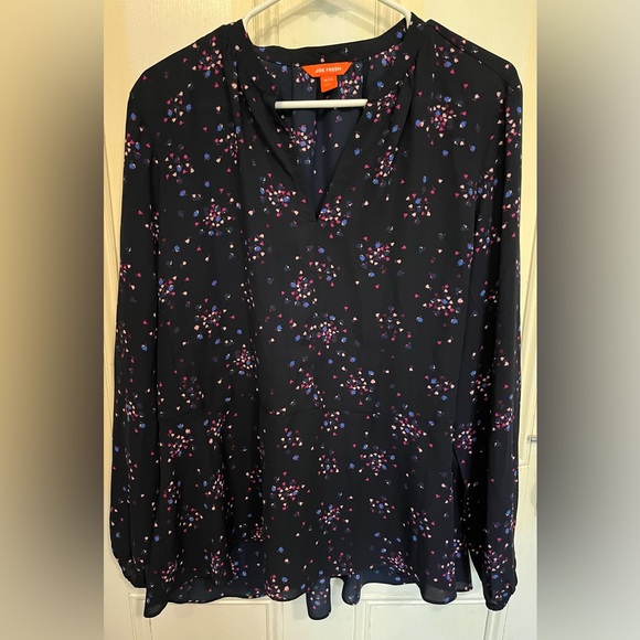 Joe Fresh Long Sleeve V Neck Patterned Blouse X Large - Picture 2 of 7